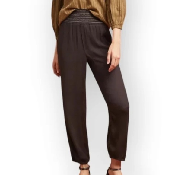 ett:twa Anthropologie Sz S Gauze Boho High Rise Pull On Sulawesi Smocked Joggers - Picture 1 of 12